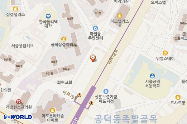 풍림VIP텔 빌딩 화장실 위치 지도 — 서울특별시 마포구 마포대로 127, 풍림브이아이피텔 1층 (공덕동)