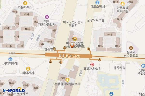 서강동주민센터 화장실 위치 지도 — 서울특별시 마포구 독막로 165, 서강동주민센터 (창전동)