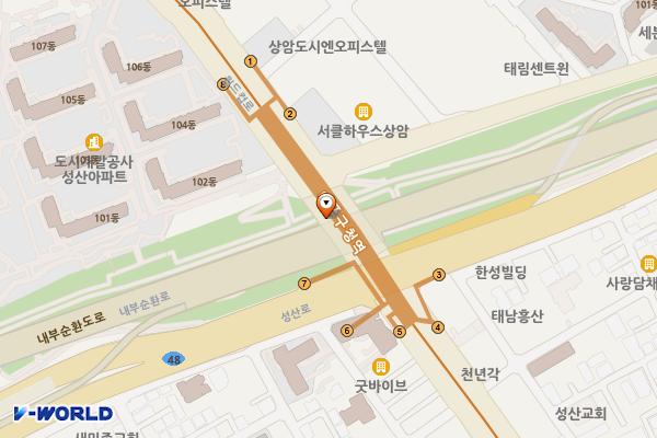 마포구청역(6) 위치 지도 — 서울특별시 마포구 월드컵로 지하 190, 마포구청역 지하2층 (성산동)