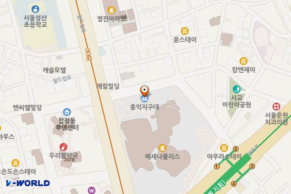 홍익지구대 화장실 위치 지도 — 서울특별시 마포구 양화로11길 63, 홍익지구대 (서교동)