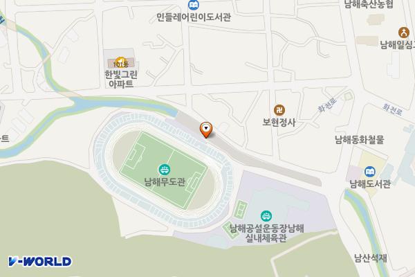 공설운동장 주차장 위치 지도 — 경상남도 남해군 남해읍 서변리 491