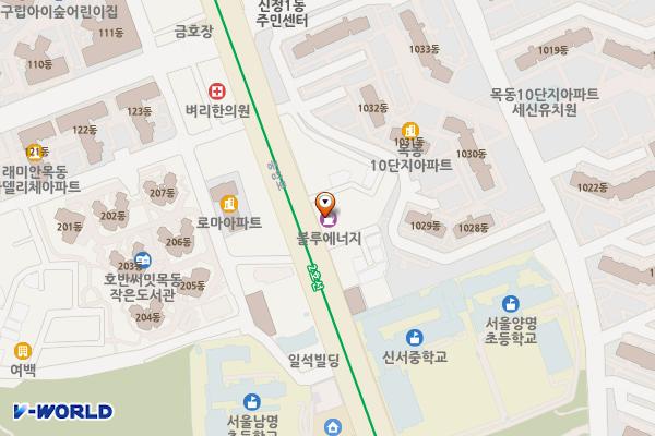 ㈜타이거오일 신정주유소 위치 지도 — 서울특별시 양천구 중앙로 226(신정동)