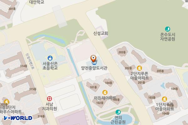 양천중앙도서관 위치 지도 — 서울특별시 양천구 신정로7길 81