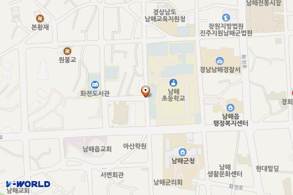남해초등학교옆주차장 위치 지도 — 경상남도 남해군 남해읍 아산리 367-3