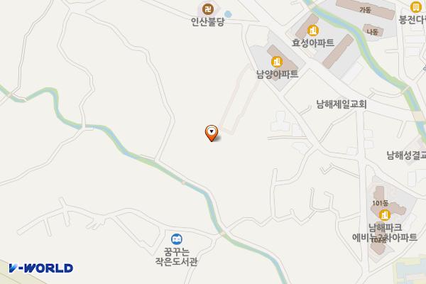 아산공영유료주차장 위치 지도 — 경상남도 남해군 남해읍 아산리 497-3