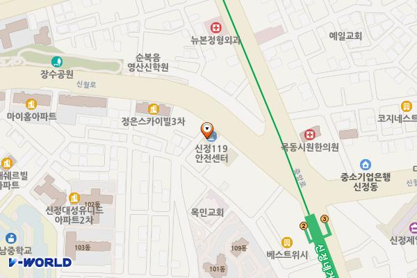 신정119안전센터 화장실 위치 지도 — 서울특별시 양천구 신월로 268