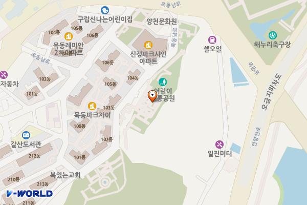 갈산근린공원(A) 위치 지도 — 서울특별시 양천구 목동남로 106-23, 교통광장