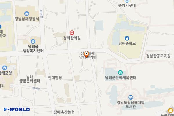 남해읍일반도로공영주차장 위치 지도 — 경상남도 남해군 남해읍 북변리 96-4