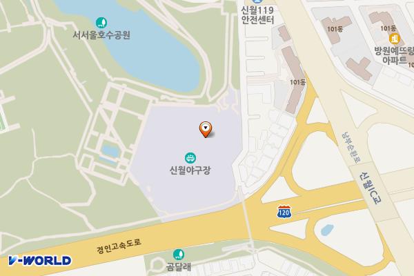 신월야구공원 위치 지도 — 서울특별시 양천구 남부순환로 64