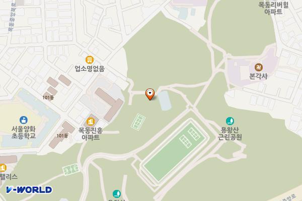용왕산근린공원(C) 위치 지도 — 서울특별시 양천구 용왕정길 39, 실내배드민턴장 옆