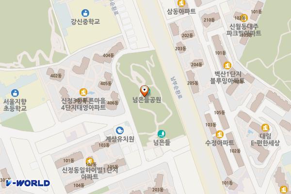 넘은들근린공원 위치 지도 — 서울특별시 양천구 신정3동 1286