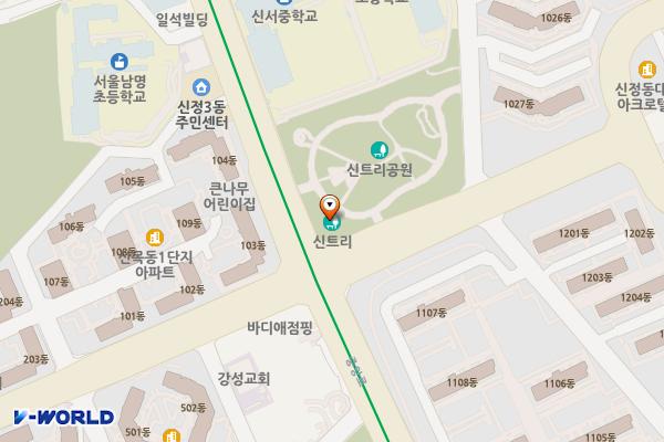 신트리근린공원 위치 지도 — 서울특별시 양천구 목동동로 3