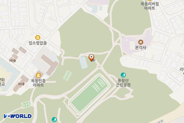 용왕산근린공원(A) 위치 지도 — 서울특별시 양천구 용왕정길 43, 관리사무소 옆