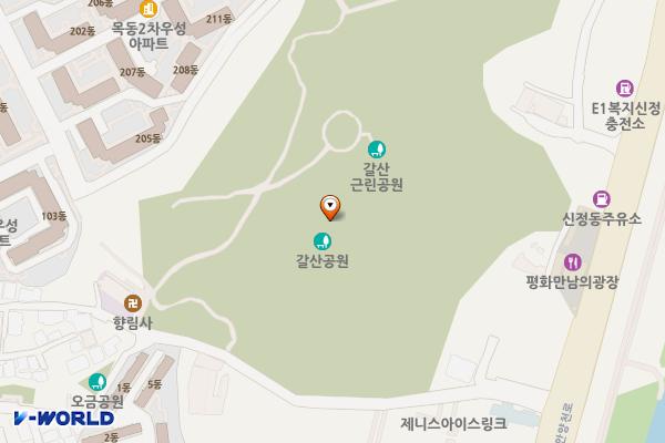 갈산근린공원(C) 위치 지도 — 서울특별시 양천구 신정동 162-56, 향림사 뒤