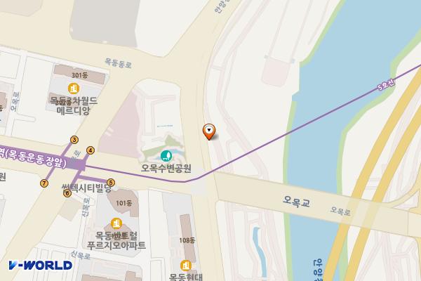6번 화장실(오목교 출구) 위치 지도 — 서울특별시 양천구 안양천로 884