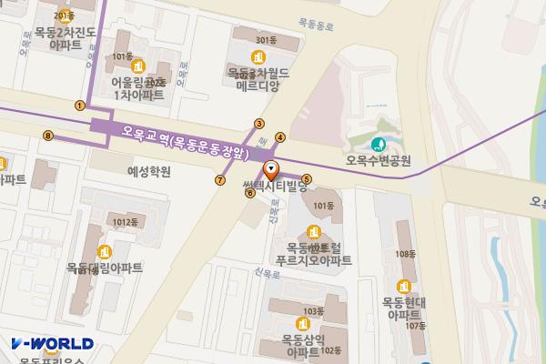 썬텍씨티빌딩 위치 지도 — 서울특별시 양천구 오목로 350