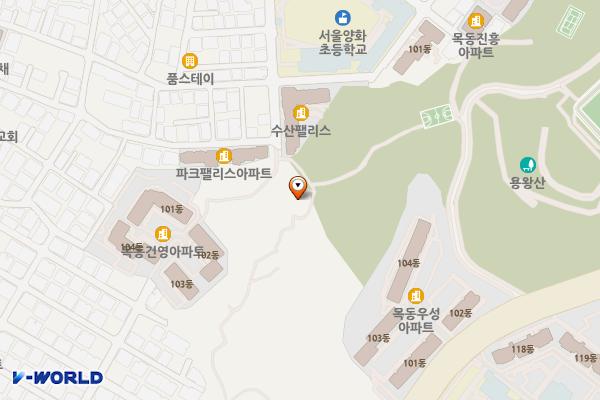용왕산근린공원(B) 위치 지도 — 서울특별시 양천구 용왕정길 19, 건영아파트 뒤