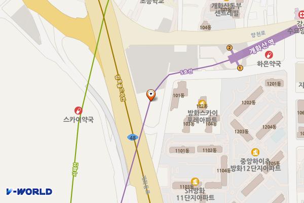스카이주유소 개방화장실 위치 지도 — 서울특별시 강서구 개화동로 457