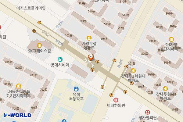9호선 가양역 역사 내 화장실 위치 지도 — 서울특별시 강서구?양천로?지하485