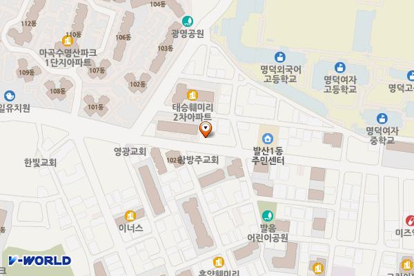 발산어르신행복센터 화장실 위치 지도 — 서울특별시 강서구 강서로 47길72