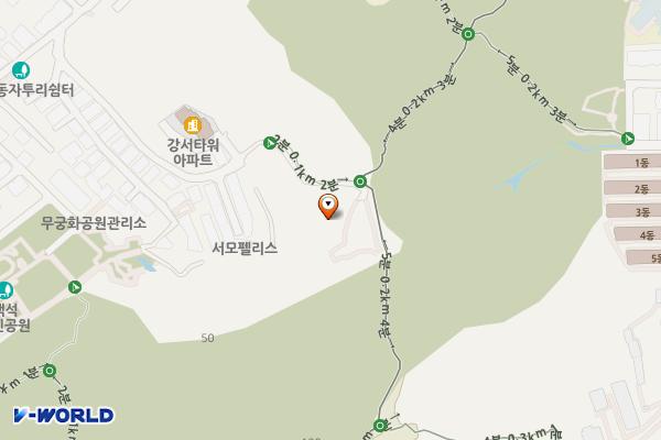 봉제산 오리나무쉼터 화장실 위치 지도 — 서울특별시 강서구 화곡동 42-134