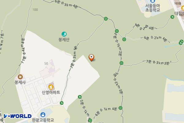 봉제산 장수동산 화장실 위치 지도 — 서울특별시 강서구 화곡동 산 5-4