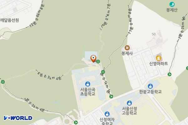 봉제산 강서다목적체육관 화장실 위치 지도 — 서울특별시 강서구 화곡동 산 22-32