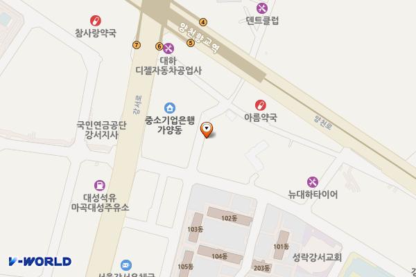 강서50플러스센터 화장실 위치 지도 — 서울특별시 강서구 강서로56가길 166
