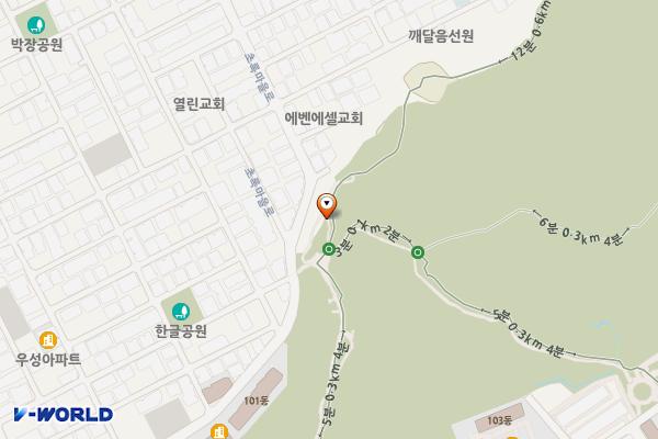 봉제산 담소터 화장실 위치 지도 — 서울특별시 강서구 화곡동 산 22-83