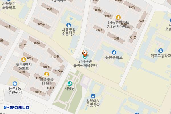 강서구민올림픽체육센터 화장실 위치 지도 — 서울특별시 강서구 화곡로 65길 62