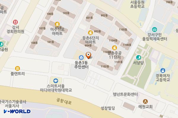 서울등촌동우체국 화장실 위치 지도 — 서울특별시 강서구 화곡로63길 90
