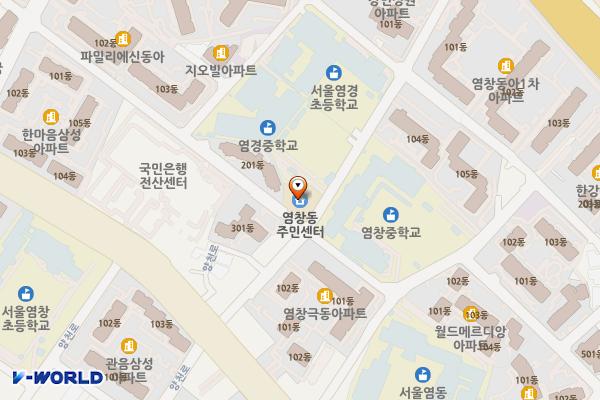염창동주민센터 화장실 위치 지도 — 서울특별시 강서구 양천로67가길 63
