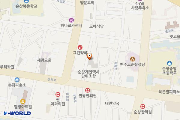 택시대기도로옆 주차장 위치 지도 — 전북특별자치도 순창군 순창읍 순화리 115-10