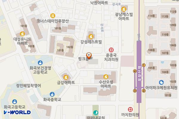 송화시장진흥협동조합 개방화장실 위치 지도 — 서울특별시 강서구 강서로263-29