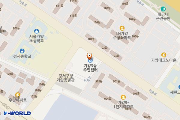 가양3동주민센터 화장실 위치 지도 — 서울특별시 강서구 허준로 202