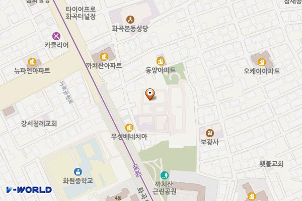 까치산근린공원(게이트볼장 앞) 화장실 위치 지도 — 서울특별시 강서구 화곡동 105-561