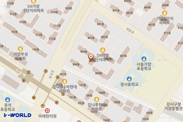 곰돌이어린이공원 화장실 위치 지도 — 서울특별시 강서구 허준로 176
