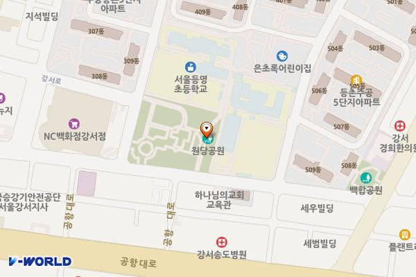 원당근린공원 화장실 위치 지도 — 서울특별시 강서구 강서로56길 49