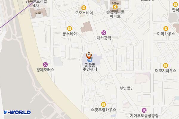 공항동문화체육센터 화장실 위치 지도 — 서울특별시 강서구 송정로45