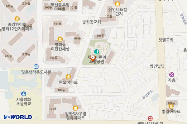 새싹교통어린이공원 화장실 위치 지도 — 서울특별시 강서구 양천로14길 85