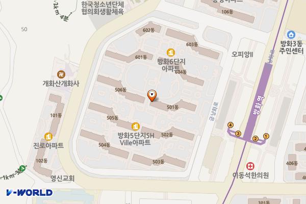 5호선 방화역 화장실 위치 지도 — 서울특별시 강서구 금낭화로 지하 132