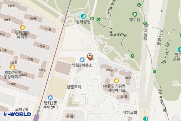 서울방화동우체국 화장실 위치 지도 — 서울특별시 강서구 금낭화로26길 22