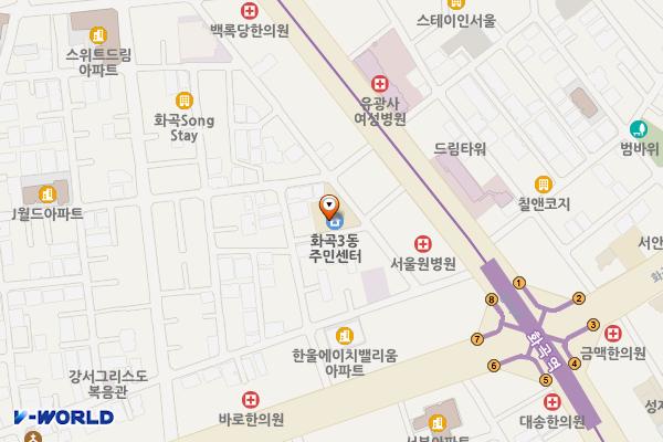 화곡3동주민센터 화장실 위치 지도 — 서울특별시 강서구 강서로33가길 17