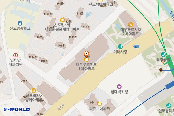홈플러스(신도림점) 지하1층 위치 지도 — 서울특별시 구로구 경인로 661 (신도림동, 신도림1차푸르지오)
