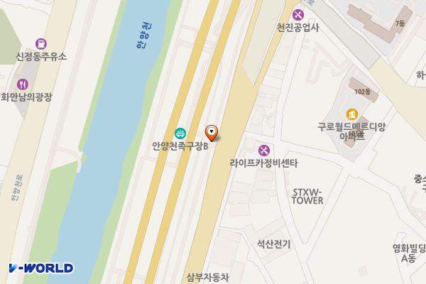 안양천 물놀이장 위치 지도 — 서울특별시 구로구 안양천동자전거길 643