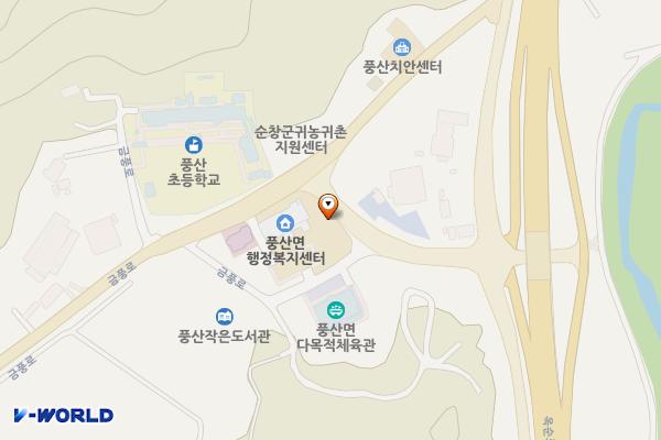 풍산면사무소 옆 위치 지도 — 전북특별자치도 순창군 풍산면 반월리 12-4