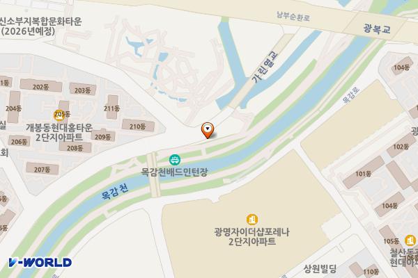 목감천(목감교) 위치 지도 — 서울특별시 구로구 목감천서자전거길 42