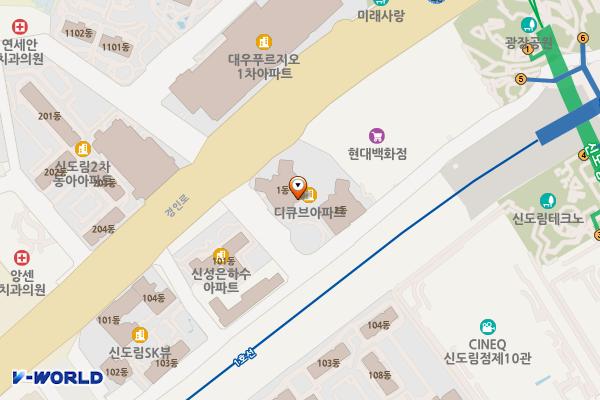 현대백화점 디큐브시티 2층-1 위치 지도 — 서울특별시 구로구 경인로 662 (신도림동, 디큐브시티)