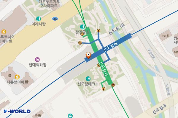 신도림역(1)4번출구 밖 위치 지도 — 서울특별시 구로구 새말로 117-21