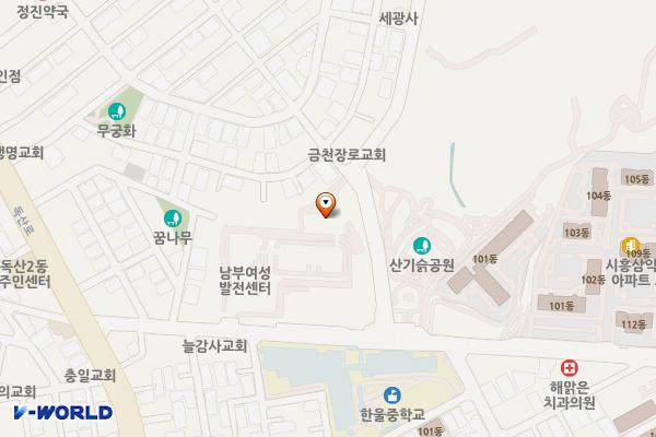 남부여성발전센터 위치 지도 — 서울특별시 금천구 독산로50길 23